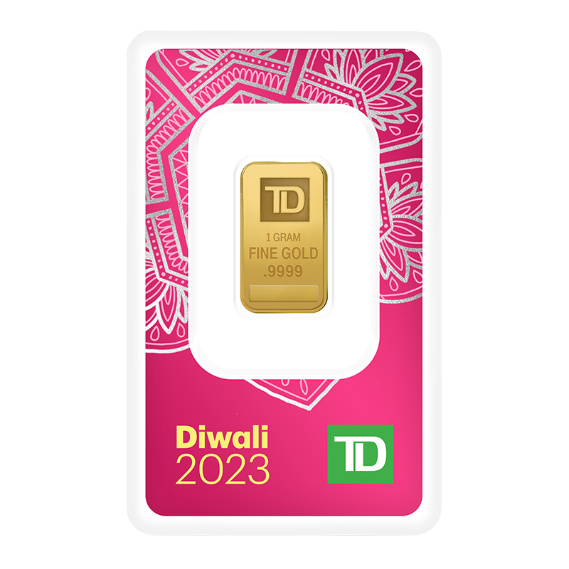 Image for 1 gram TD Diwali Gold Bar (2023) from TD Precious Metals